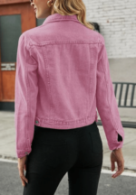 Rose Pink Ladies Denim Jacket