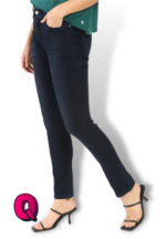 Mid-Rise Dark Blue Plain Jeans