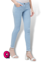 Sky-Lite-Blue Plain Look Jeans