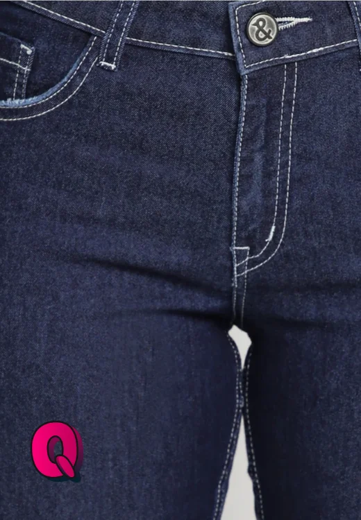Dark Royal Blue Standard Clean Design Jeans