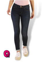 Mid-night Color Mid-Rise Jeans