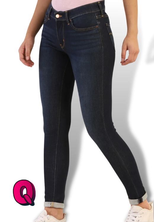 Mid-night Color Mid-Rise Jeans