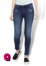 Plain Looks Dark Blue Mid-Rise Jeans