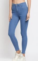 Skyblue Plain Jeans High-Rise for Women's