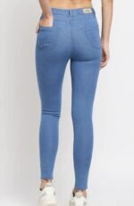 Skyblue Plain Jeans High-Rise for Women's