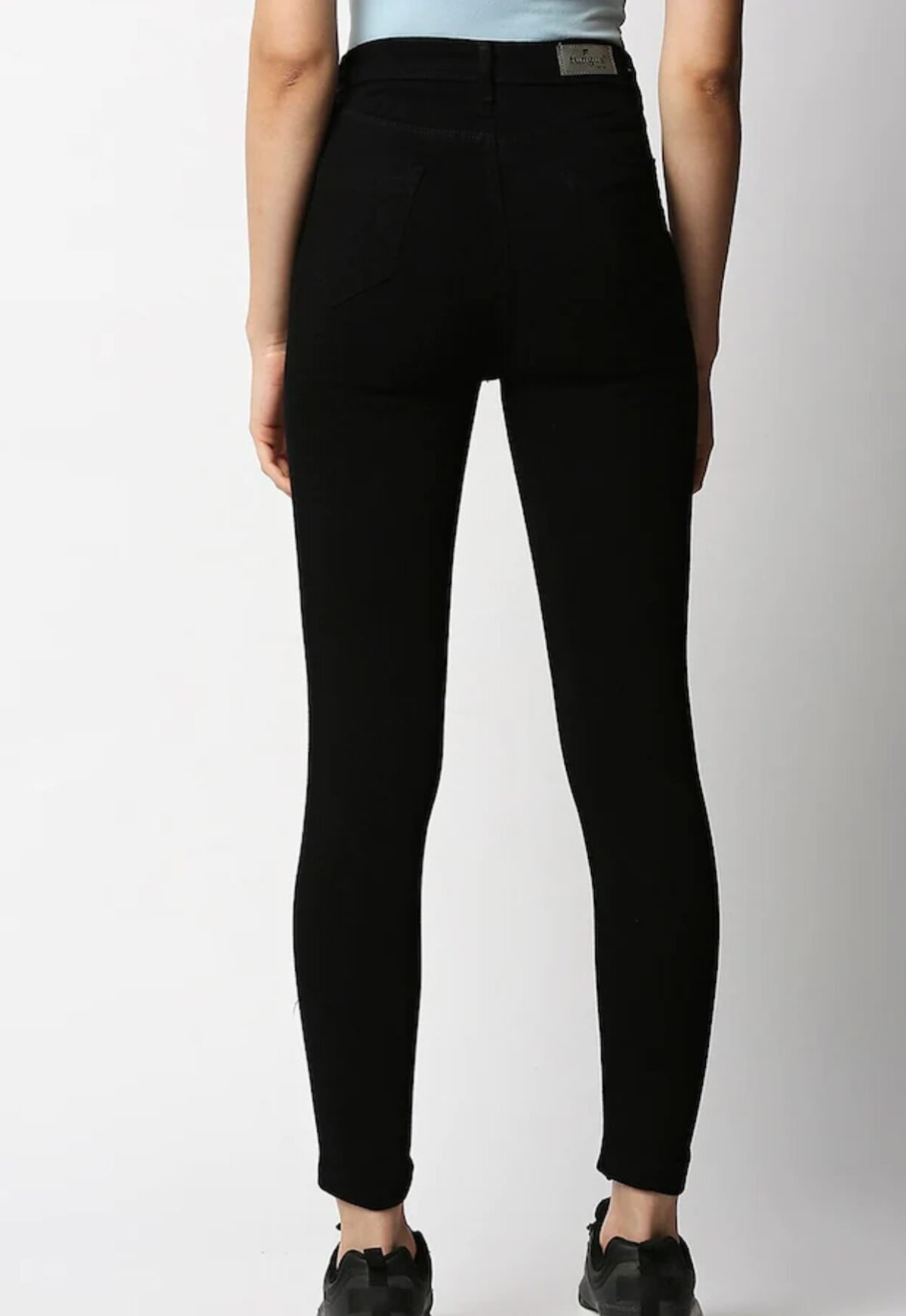 Solid Black High-Rise Skinny Jeans