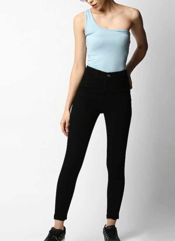 Solid Black High-Rise Skinny Jeans