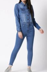 Lite Blue Denim Jacket & Jeans for women's