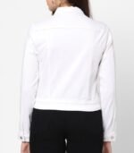 Solid White Denim Jacket for Women's