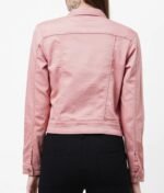 Pink Rose Simple Denim Jacket For Women's