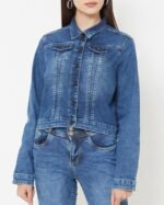 Lite Blue Jacket Simple Faded for Women's