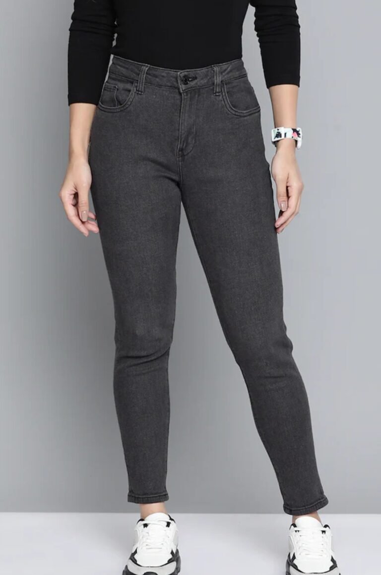 Dark Ash High-Rise Plain Jeans Womens